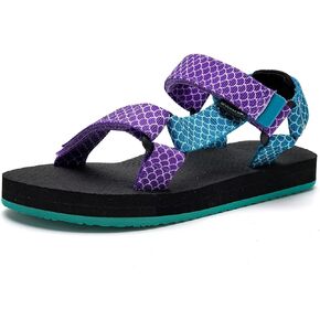 WateLves Kids Sandals Boys Girls Lightweight Non-slip Athletic Sandals with Adjustable Webbing for Hiking Walking Beach Water Sports