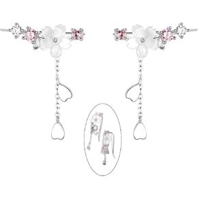 925 Sterling Silver Flower Wrap arics arcing arocrings for women alselant cherry blossom aricbers arocks for women
