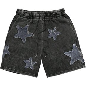 Floerns Men's Star Print Drawstring Waist Summer Track Shorts with Pocket