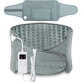 Heating Pad for Period Cramps Back Pain Relief Wrap Around Heating Pad Lower Back Menstrual Heating Pad 6-Hour Auto Off 12x24 Heat Pad+20" Belt Wearable 4 Timer 6 Heat Level Stomach Heating Pad