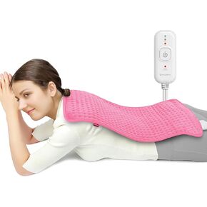 Comfytemp Gifts for Women, Heating Pad for Mom Wife Daughter Period Cramps and Back Pain Relief, FSA HSA Eligible 12" X 24" Cute Flower Heat Pad with 3 Heat Levels, Electric Soft Heated Pad, Dad Gift