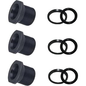 3Pcs 1/2x28 Convert to 5/8x24Thread Adapters and Washers, Thread Protector with Crush Washer (Black)