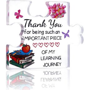 Thank You Plaque, Teacher Gifts For Women Personalized Acrylic Plaque with Appreciated Words Puzzle Style Appreciation Gifts Graduation Valentine Day Christmas Mother Father Day Gift (3.2×2.8×0.4 inch)
