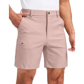 Pudolla Men's Casual Shorts 7 Inch Golf Shorts Stretch Dress Work Shorts for Men with 4 Pockets Quick Dry Lightweight