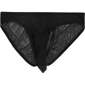 Elephant Trunk Underwear, Bulge Ball Pouch Lace Briefs See Through Mesh Sexy Elephant Panties for Men