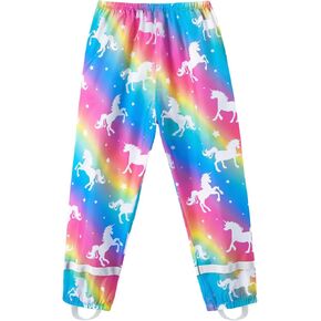 Kids Rain Pants Waterproof Girls Quick-Dry Rain Pant Windproof Rain Trousers Over Pants for Girls