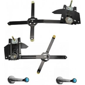 TRQ Front Manual Window Kit Kit Window Crank Handle متوافق مع 81-91 Chevrolet GMC GM1350101 GM1351101 GM1354104