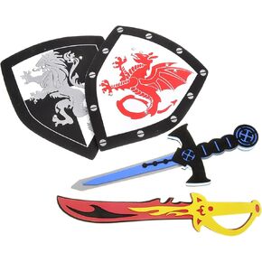 PowerTRC Sword and Shield Play Set | Dragon and Lion Shield for Party Favors | Pretend Play in Kuwait