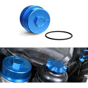 Bevinsee Oil Filter Housing Lid Cap with O-Ring 11421744000 11421741000 Compatible with BMW 323i 325i 328i 330i 525i 528i 530i M52 M54 M56 Engine E36 E46 E39 E46 E60 X3 X5 Z3 Z4, Aluminum, Silver
