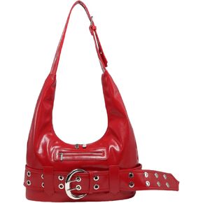 Small Hobo Bag for Women Vegan Leather Slouchy Tote Bag Vintage Shoulder Handbag