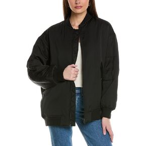 Women's Satin Back Crepe Boyfriend Bomber Jacket