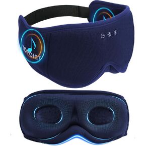 Sleep Mask with Headphones Bluetooth 5.4, TOPOINT 3D Eye Mask Blackout with Soft Bamboo Cotton for Side Sleepers Women Men, Sleep Headphones Earphones HD Speaker Microphone for Travel Meditation Gift