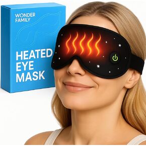 Heated Eye Mask for Dry Eyes – Warm Compress for Migraine, Stye & Puffiness – Eye Heating Pad for Sleeping, Dark Circles, Overnight Relief – USB Rechargeable Self Heating Eye Treatment