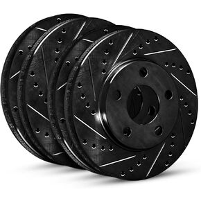 R1 Concepts Front Rear Brake Rotor Kit |Brake Rotors| Brake Disc |Drilled and Slotted|fits 2018-2022 Volkswagen Atlas, Atlas Cross Sport, Teramont