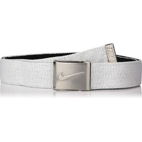 NIKE Men's Standard Reversible Stretch Web, White/Black, O/S