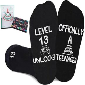 13 Year Old Boy Gifts, Socks for 13 Year Old Teen, 3D Pop Up Birthday Card, 13th Birthday Gifts for Boys Girls