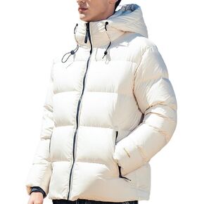 Duck Down Jackets For Men,Mens Puffer Jacket For Cold Protection And Warmth,Hooded Mens Winter Coat,90 White Duck Down