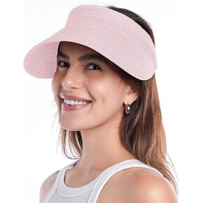 Womens Sun Visor Hat Straw Sun Bositors for Women Summer Pontaily Beach Hats for Women Travel