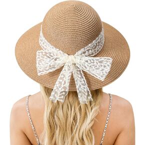 Beach Hats for Women, Sun Straw Hat for Women, UPF 50+ UV Sun Protection Sun Hat Womens, Foldable Floppy Sun Hat