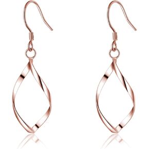 Sluynz Solid 925 sterling Silver Hollow Curve أقراط للنساء المراهقات الحلزونية الخطاف الخطاف الخطية in Kuwait