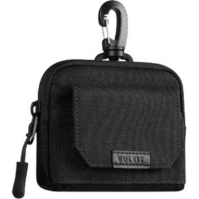 VULKIT Credit Card Wallet RFID Blocking with Plastic Lobster Clasp, Water-resistant Oxford Cloth Card Holder for Men Women, Clip Stash Pouch for Daily Outdoor Travel