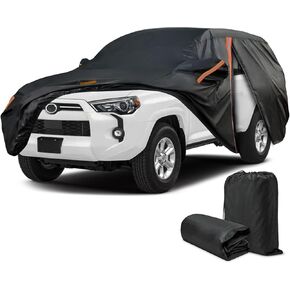 SUV Car Cover Custom Fit for Toyota 4Runner 2003-2025, Full Car Cover Waterproof All Weather for Automobiles, Outdoor Sun Rain UV Snow Dust Protection, with Driver Door Zipper and Reflective Strips