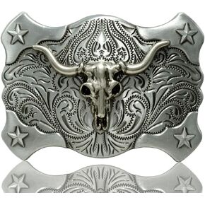 Moranse Silver Singly Longhorns Bull Belt Boxle Postre