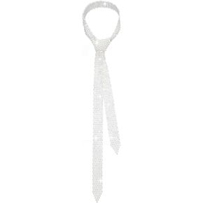 Rhinestone Ties for Women Glitter Sparkle Long Women Neck Tie Thin Skinny Womens Crystal Tie for Prom Daily Party