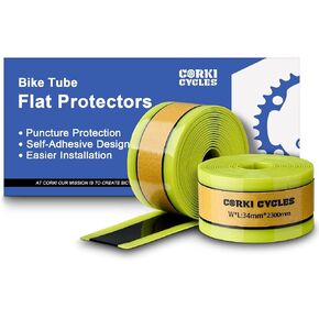 Corki Cycles Bike Tube Fluitors و Liners Tyre Liners لاصق ذاتي ، عرض يناسب 1.35-2.4 "12 14 16 18 20 24 27.5 29 & 700C Mountain Road Bicycles ، 2 pack