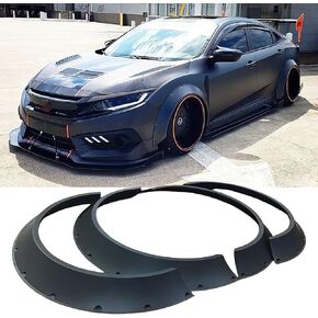 4pcs مشاعل Fender Universal ، مجموعة واسعة من الجسد مرنة Fender Frender مجموعة العجلات للسيارات المتوافقة مع Dodge Charger Challenger Honda Civic Accord Toyota Corolla Camry VW Audi Acura Tsx