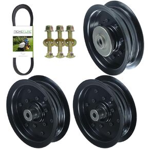 2 Pack 532196106 Husqvarna Idler Pulley with 532196104 Husqvarna Idler Pulley 587686701 Belt Replaces Idler Pulley 196106 for Husqvarna Z254, LGT2654, YTH24V48, RZ5424 Lawn Tractor