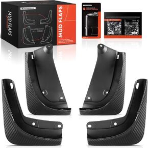 A-Premium Mud Flaps Splash Guards Mudflaps Compatible with Tesla Model Y 2025 Upgraded Mudguards Accessories Fender, No Drilling No Tape, Front & Rear (Driver and Passenger Side), Black, Set of 4 pcs
