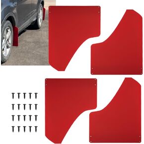 Rulline 4pcs Car Mud Dans مع عاكسات ليلية ملائمة حراس دفقة حمراء الحاجز مع 20 قطعة مقاطع برشام قفل 6 مم