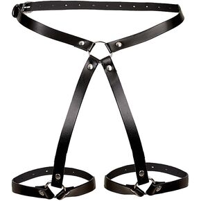 Women’s Sexy Punk Black PU Leather Body Harness Leg Garter Belt Gothic Waist Chain Lingerie Belts Body Chain Chastity Restraints Accessories in Saudi Arabia