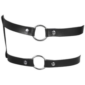 Women Leather Garters Belt Thigh Gothic Adjustable Double Rows Punk Party Festival Leg Wrap rave