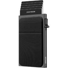 Slim Pop Up Wallet Card Holder with Money Pocket,Minimalist Wallet for Men RFID Blocking Smart Wallet Metal Card Case