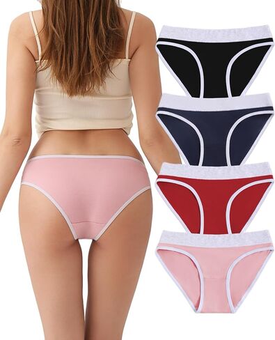 Women's Cotton Bikini Brief Underwear Packs,Cute Breathable Hipster,Stretch Panties for Ladies in Saudi Arabia