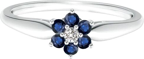 Blue Sapphire Wedding Band Wedding Rings for Women 925 Sterling Silver Rings with 18K White Gold Plated Stackable Engagement Ring Anniversary Band | Graduation Gift in Saudi Arabia