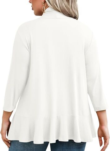Anymiss Women's Spring Summer Plus Size Open Front Cardigan 3/4 Sleeve Lightweight Ruken HEM 1X-6X in Kuwait