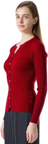 Women's 100% Merino Wool Cardigan Sweater Lightweight Button Down V Neck Long Sleeve Casual Fit Knit Dressy Classy in Saudi Arabia