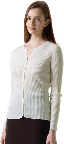 Women's 100% Merino Wool Cardigan Sweater Lightweight Button Down V Neck Long Sleeve Casual Fit Knit Dressy Classy in Saudi Arabia