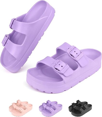 Kids Slides Sandals Adjustable Buckle Boys Girls Slides for Beach in Saudi Arabia