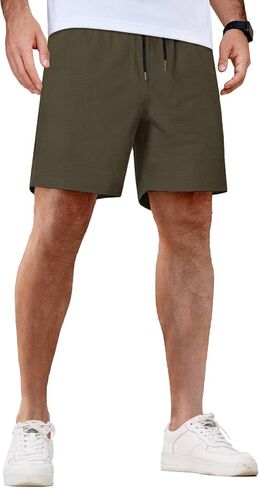 COOFANDY Men's Casual Shorts Waffle Elastic Waist Drawstring Shorts Lightweight Summer Beach Shorts in Saudi Arabia