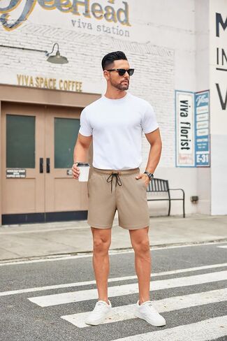 COOFANDY Men's Casual Shorts Waffle Elastic Waist Drawstring Shorts Lightweight Summer Beach Shorts in Saudi Arabia