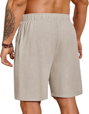 رايبر 2 حزمة شورتات الكتان الكبيرة والطويلة ، شورتات غير رسمية مع الجيوب شورت شاطئ الصيف على الجيوب in Kuwait