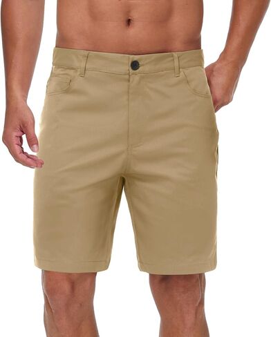 Men's Slim Fit Casual Golf Shorts Light-Stretch Dress Basic Shorts Classic-Fit 9" inch with 4 Pockets in Saudi Arabia