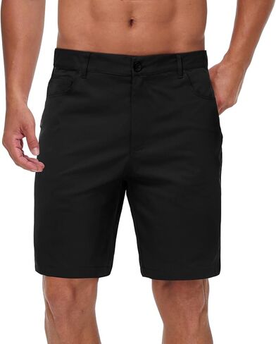 Men's Slim Fit Casual Golf Shorts Light-Stretch Dress Basic Shorts Classic-Fit 9" inch with 4 Pockets in Kuwait