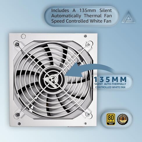 Apevia ATX-PR600W-WH Prestige 600W 80+ Gold Certified, RoHS Compliance, Active PFC ATX Gaming Power Supply White in Kuwait