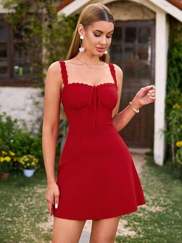 EYNMIN Summer Mini Dress Sleeveless Lace Sweetheart Neckline A Line Graduation Dresses for Women 2025 Short Sundress in Saudi Arabia