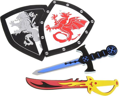 PowerTRC Sword and Shield Play Set | Dragon and Lion Shield for Party Favors | Pretend Play in Kuwait